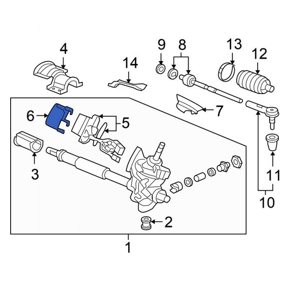 Honda OE 53695SLNA01 - Front Rack and Pinion Heat Shield