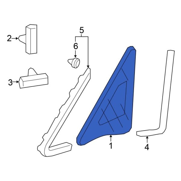 Honda OE 73336SAAG00 Front Left Side Panel Glass