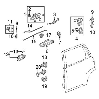Honda OE - Rear Door - Lock & Hardware (Base)