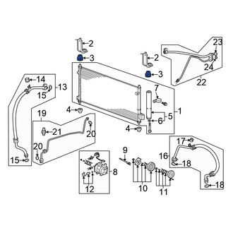 Honda OE - Upper A/C Condenser Bracket Insulator