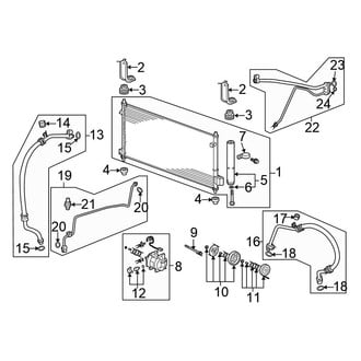 Honda OE - Air Conditioner & Heater - Condenser, Compressor & Lines