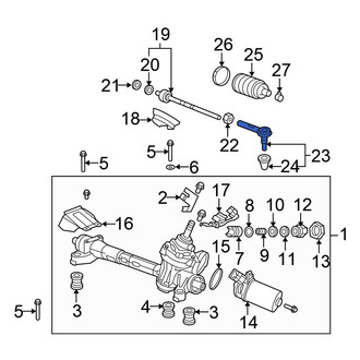 Honda OE - Left Outer Steering Tie Rod End