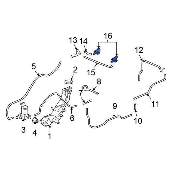Honda OE 76810TK6A01 Front Windshield Washer Nozzle