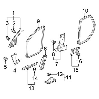Honda OE - Pillars, Rocker & Floor - Interior Trim (Base / DX / EX / LX / Sport)