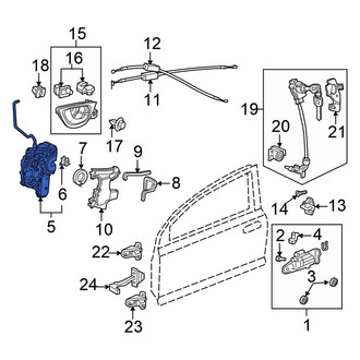 Honda OE - Rear Right Door Latch Assembly