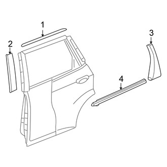 Honda OE - Rear Door - Exterior Trim (Base / DX / DX-A / EX / LX / Sport)