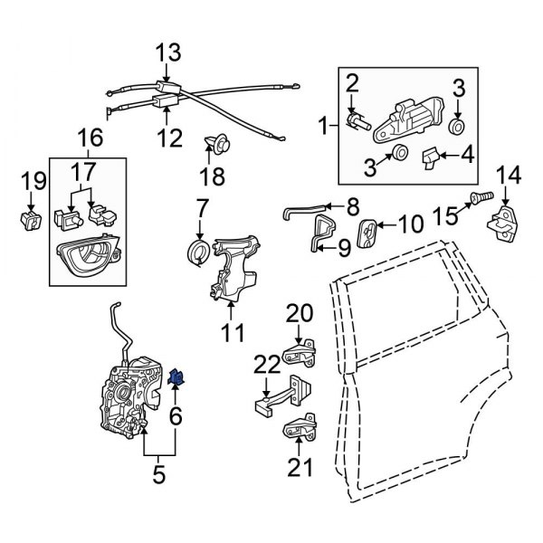 Door Lock Rod Clip