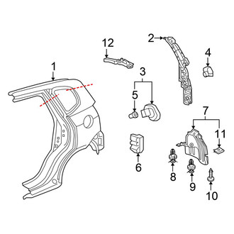 Honda OE - Quarter Panel & Components (Base / DX / DX-A / EX / LX / Sport)