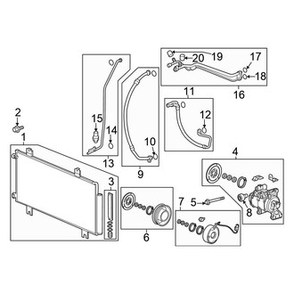 Honda OE - Air Conditioner & Heater - Condenser, Compressor & Lines
