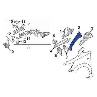 Honda OE - Front Left Fender Apron Reinforcement