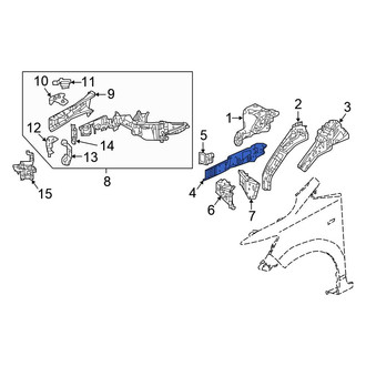 Honda OE - Front Left Fender Rail Reinforcement