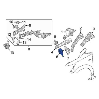 Honda OE - Front Left Fender Gusset