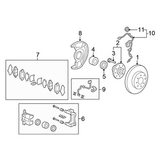 Honda OE - Front Suspension - Brake Components (EX / EX-L / LX)