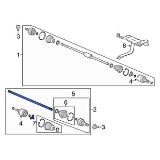 Honda OE - Front Left CV Axle Assembly