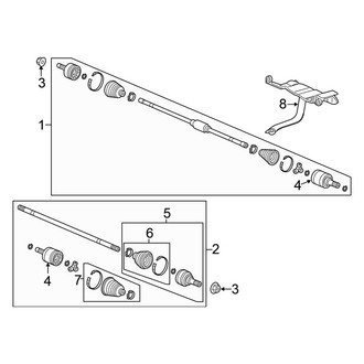 Honda OE - Front Suspension - Drive Axles (EX / LX Standard Tr)