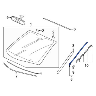 Honda OE - Front Left Windshield Molding
