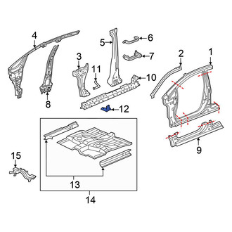 Honda OE - Right Inner Floor Baffle Plate