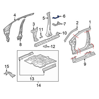 Honda OE - Right Outer Body B-Pillar Baffle Plate