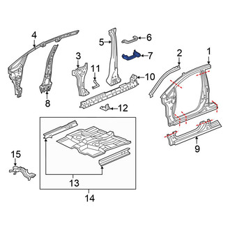 Honda OE - Right Inner Body B-Pillar Baffle Plate