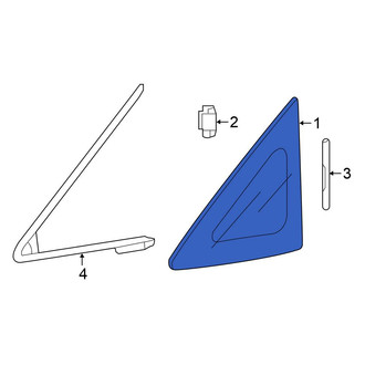 Honda OE - Front Left Vent Window Assembly