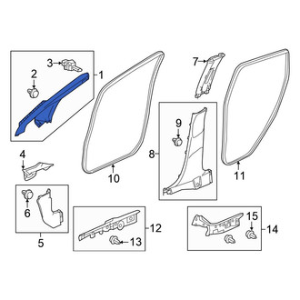 Honda OE - Left Upper Body A-Pillar Trim Panel
