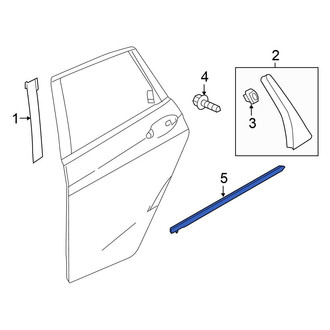 Honda OE - Rear Right Door Belt Molding