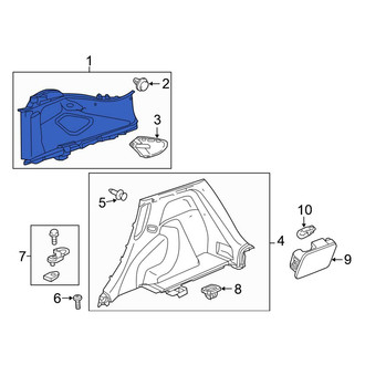 Honda OE - Rear Right Lower Interior Quarter Panel Trim Panel