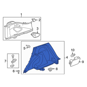 Honda OE - Rear Right Lower Interior Quarter Panel Trim Panel