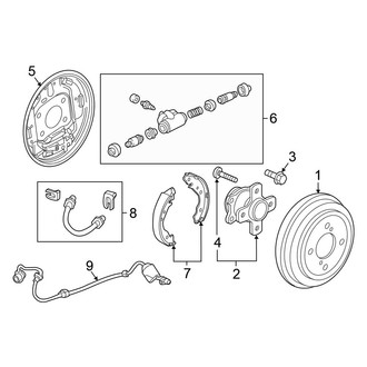 Honda OE - Rear Suspension - Brake Components (EX / EX-L / LX)
