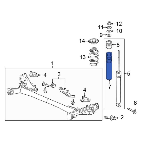 Honda OE 52722T5RA01 Rear Suspension Shock Absorber Bellows