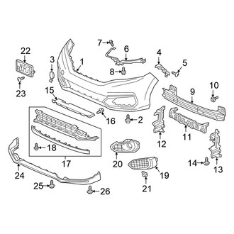 Honda OE - Front Bumper & Grille - Bumper & Components