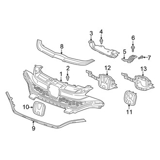 Honda OE - Front Bumper & Grille - Grille & Components