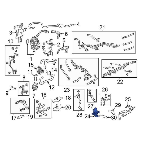 Honda OE 1J3615WPA01 HVAC Heater Control Valve Solenoid
