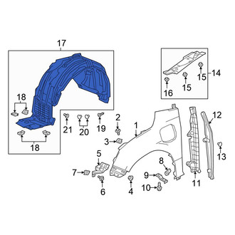 Honda OE - Front Left Fender Splash Shield