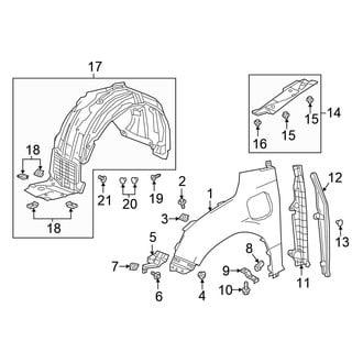 Honda OE - Fender & Components (Fender & Shields), (PLUG-IN HYBRID EV-GAS (PHEV))