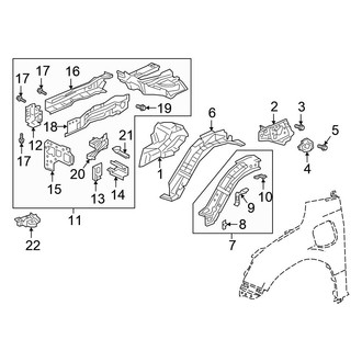 Honda OE - Fender - Structural Components & Rails (PLUG-IN HYBRID EV-GAS (PHEV))