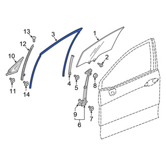 Honda OE - Front Right Window Channel