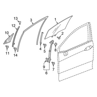 Honda OE - Front Door - Glass & Hardware