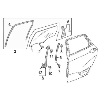 Honda OE - Rear Door - Glass & Hardware