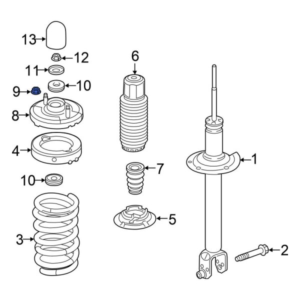 Suspension Strut Mount Reinforcement Nut