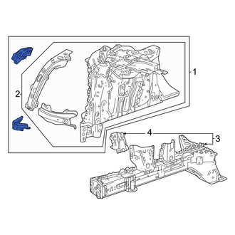 Honda OE - Front Left Fender Apron Assembly