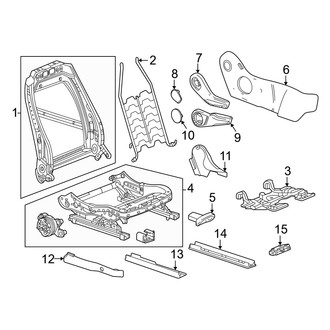 Honda OE - Seats & Tracks - Passenger Seat Components (Frames & Shields, W/O Power), (EX)