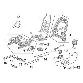 Honda OE - Seats & Tracks - Driver Seat Components (Frames & Shields)