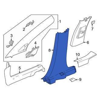 Honda OE - Right Lower Door Pillar Post Trim Set