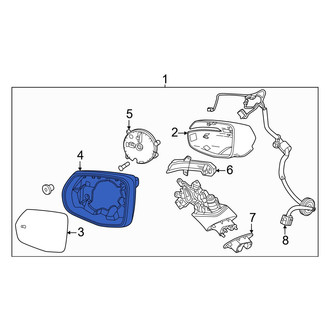 Honda OE - Front Left Door Mirror Housing