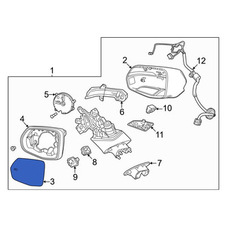 Honda OE - Front Left Door Mirror Glass