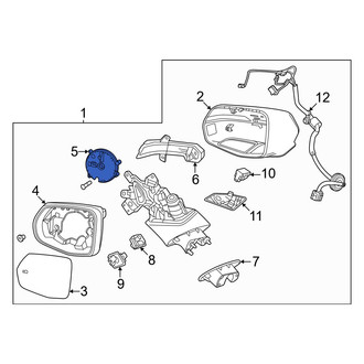 Honda OE - Front Door Mirror Drive Motor
