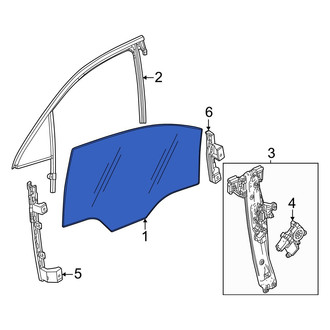 Honda OE - Front Left Door Glass