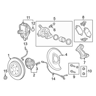 Honda OE - Rear Suspension - Brake Components (Elite / EX / Touring AWD)