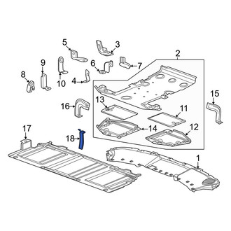 Honda OE - Front Floor Pan Splash Shield Bracket